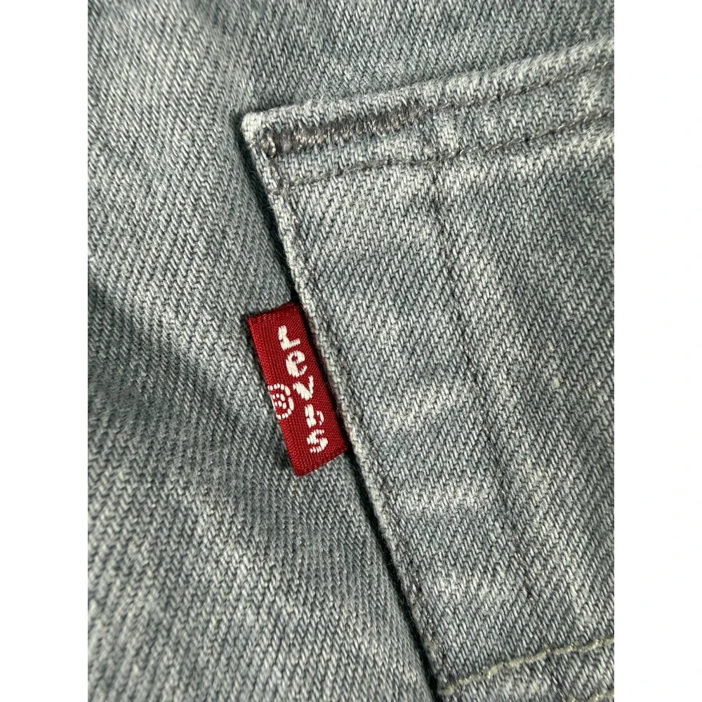 Levi's 501 Original Fit Jeans Men's 34x26 Gray Denim Button Fly Straight Leg